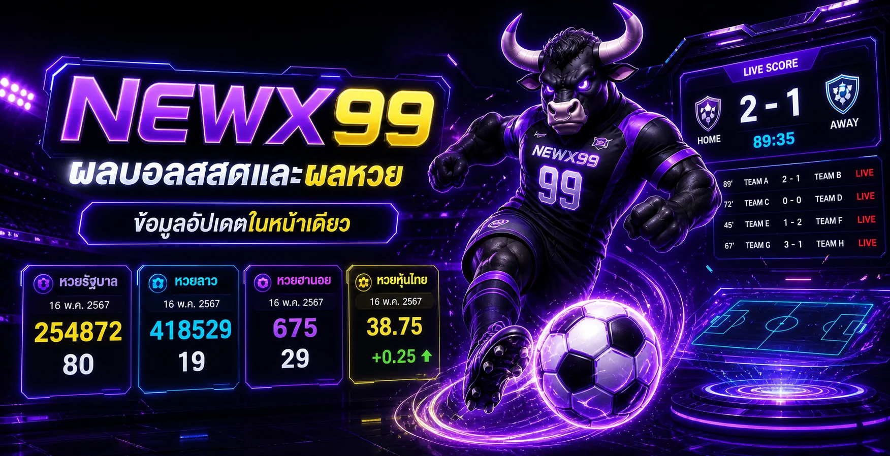 NEWX99 ผลบอลสดและผลหวย